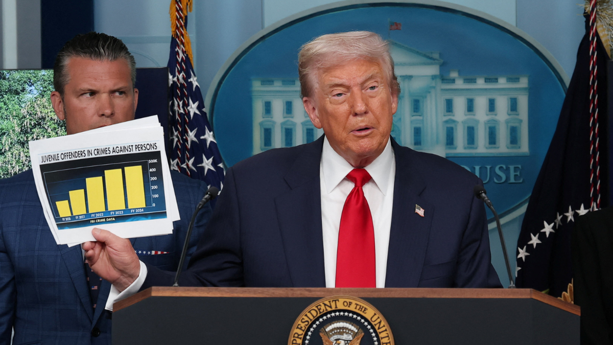 Trump tenant un graphique sur le crime