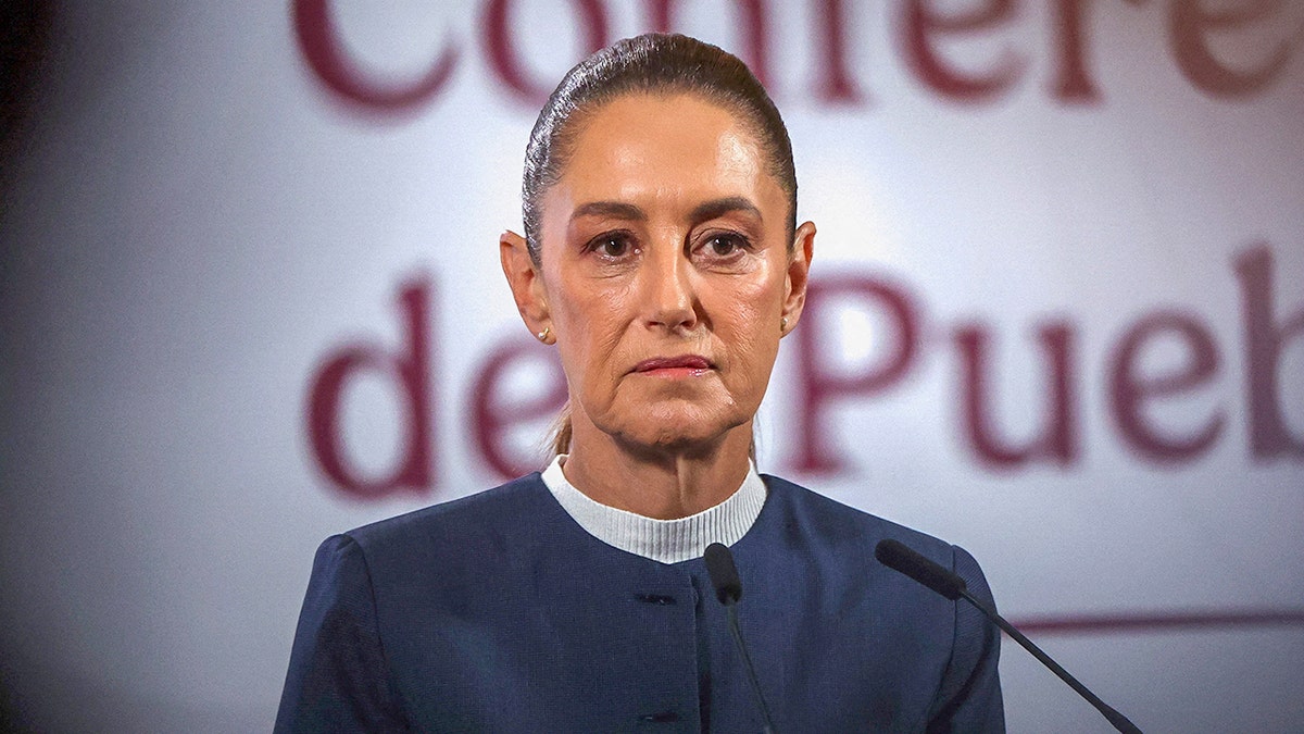 La présidente mexicaine Claudia Sheinbaum lors d'une conférence de presse